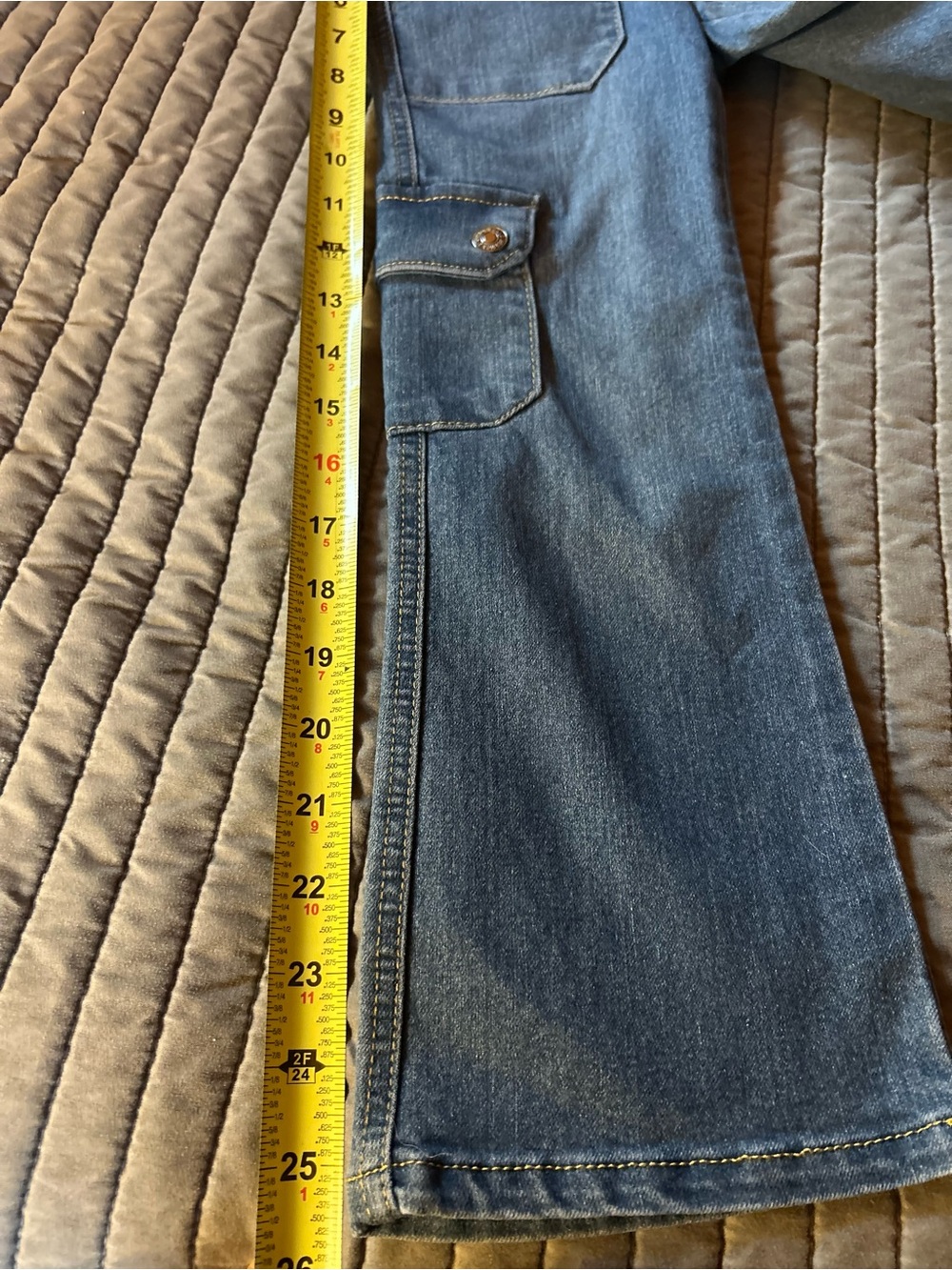 Jessica Simpson Girls' Cargo Flare Jeans - Picture 8 of 9